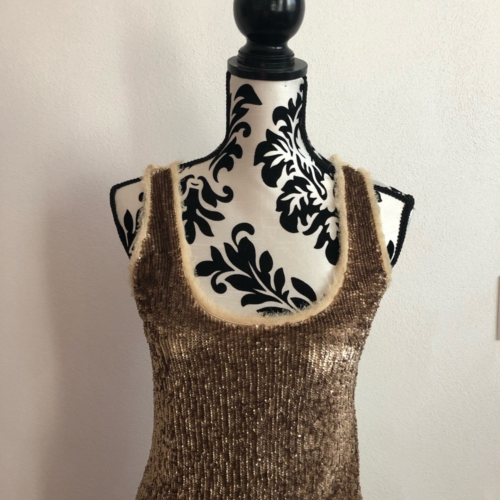 Christophe Sauvat gold sequin dress